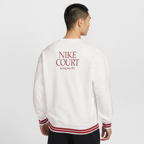 NIKE耐克2026男子AS M NK COURT FT CREW GCEL针织无帽卫衣IQ3972-100