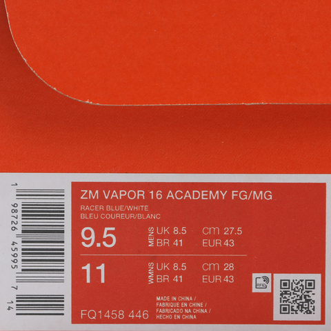 NIKE耐克2026男子ZM VAPOR 16 ACADEMY FG/MG足球FQ1458-446