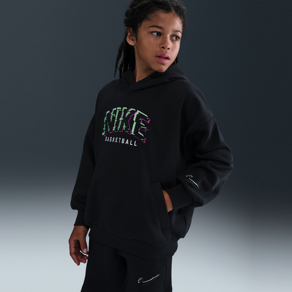 Nike KidsNike Kids2026大童K NK COB FLC PO HOODIE GLITCH针织连帽卫衣HV0508-010