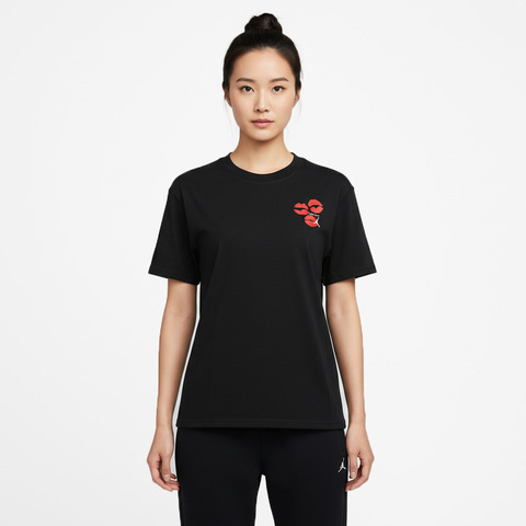 JordanJordan2026女子AS W J FLT SS GF GFX TEE KISS针织无领短TIF0798-010