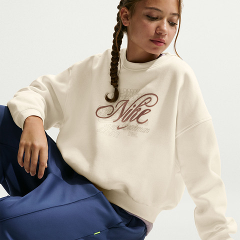 Nike KidsNike Kids2026女大童G NSW CLUB FLC BXY CREW GFX针织无帽卫衣IF1727-047