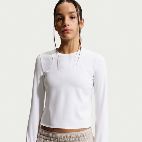 Nike KidsNike Kids2026女大童G NK MAVN DF RIBBED LS TOP针织无领长TIM1761-100