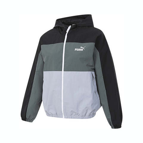 puma彪马2024女子女子-梭织外套-黑色-矿物灰梭织连帽外套68226952