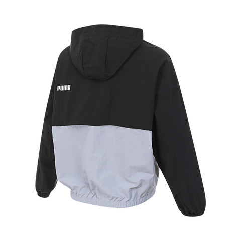 puma彪马2024女子女子-梭织外套-黑色-矿物灰梭织连帽外套68226952
