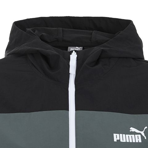 puma彪马2024女子女子-梭织外套-黑色-矿物灰梭织连帽外套68226952