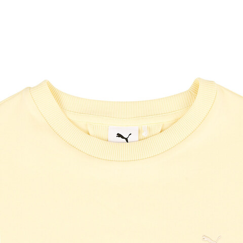 puma彪马2024女子米白针织无领短T63060923