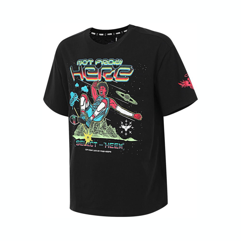 puma彪马2024男子-短袖T恤-黑针织无领短T62778801