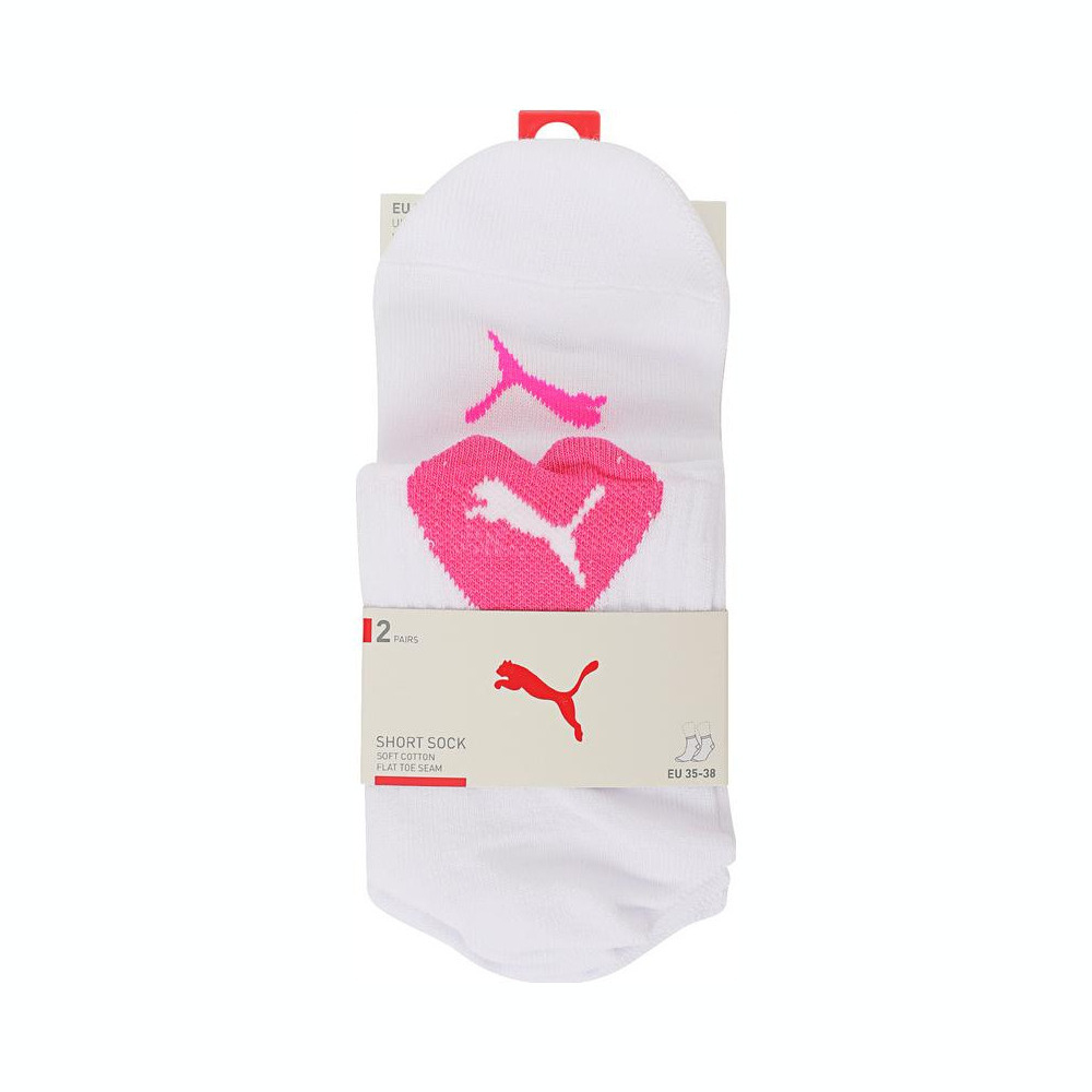 puma彪马2024女子女子-PUMA WOMEN HEART SHORT SOCK 2P APAC-白色中袜93808504