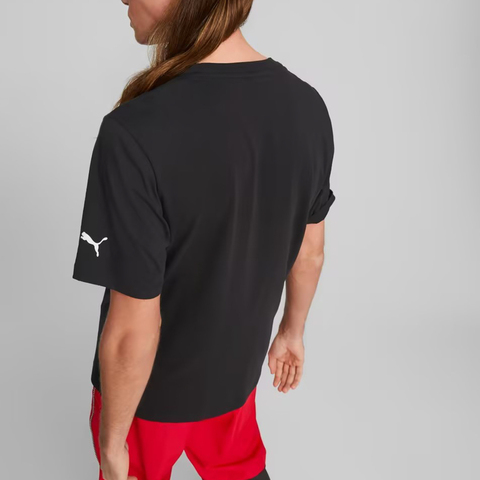 puma彪马2024男子男子-Ferrari Race Big Shield T-黑色针织无领短T53817501