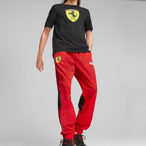 puma彪马2024男子男子-Ferrari Race Big Shield T-黑色针织无领短T53817501