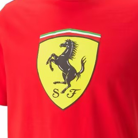 puma彪马2024男子男子-Ferrari Race Big Shield Tee Colored-Rosso Corsa针织无领短T53817502
