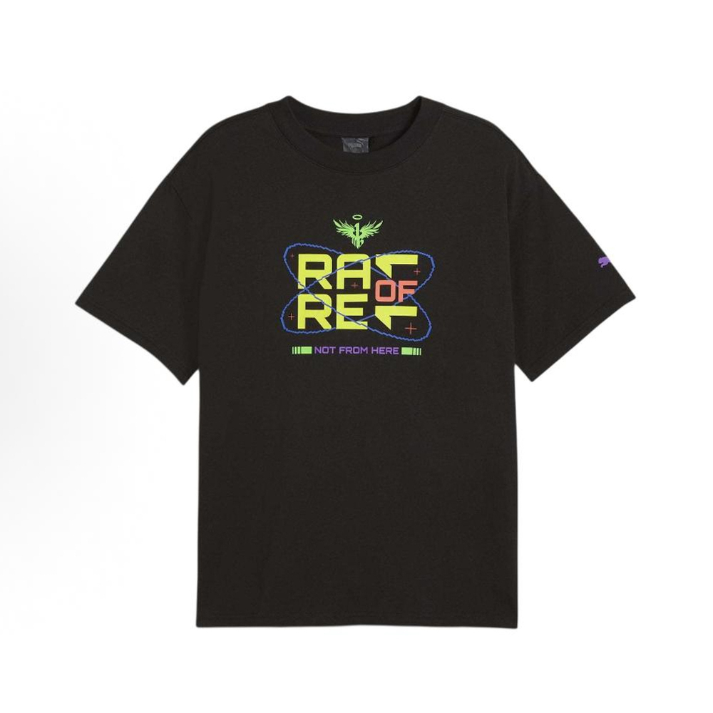 puma彪马2024男子男子-MELO SPARK TEE-黑色针织无领短T62774201