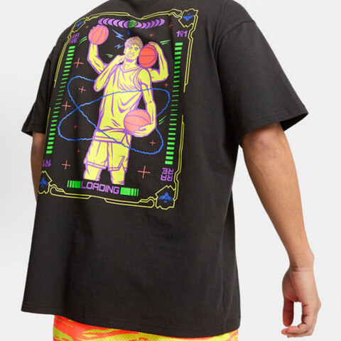 puma彪马2024男子男子-MELO SPARK TEE-黑色针织无领短T62774201