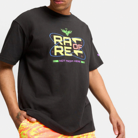 puma彪马2024男子男子-MELO SPARK TEE-黑色针织无领短T62774201