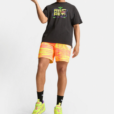 puma彪马2024男子男子-MELO SPARK TEE-黑色针织无领短T62774201