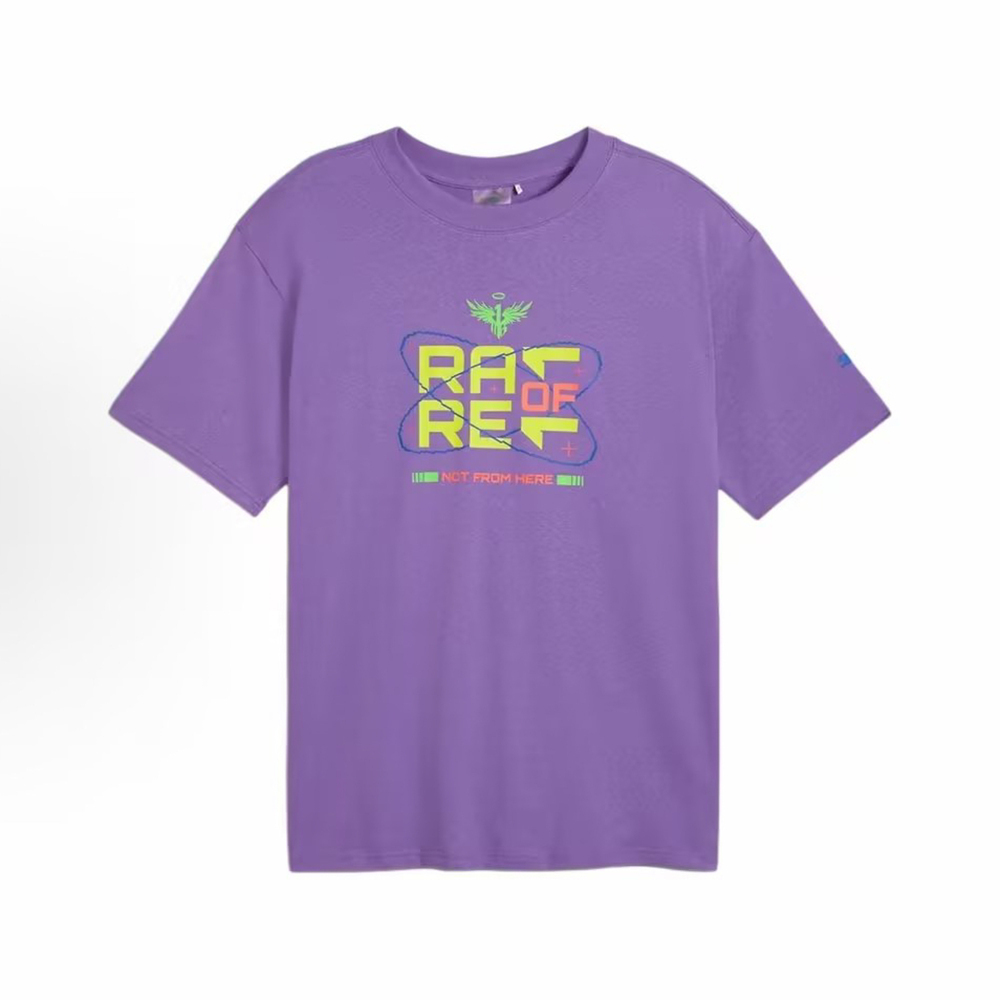 puma彪马2024男子男子-MELO SPARK TEE-紫色针织无领短T62774202