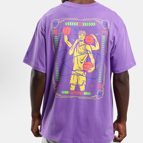 puma彪马2024男子男子-MELO SPARK TEE-紫色针织无领短T62774202