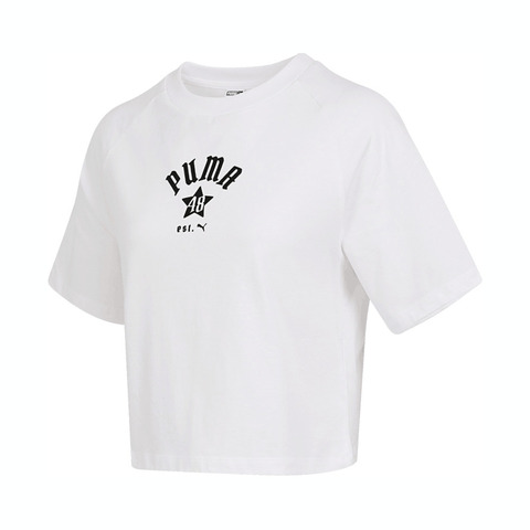 puma彪马2024女子女子-CLASSICS PLAY.PARIS. Rela-彪马白针织无领短T63032502