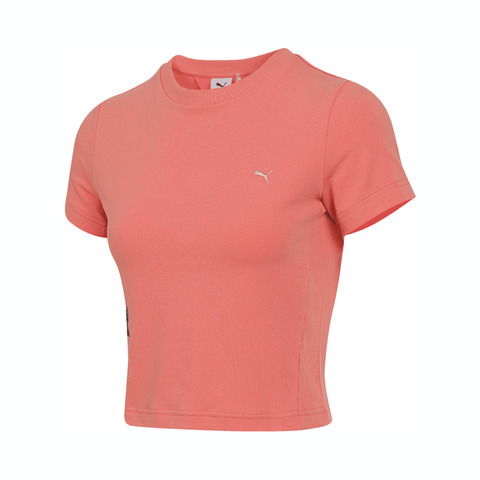 puma彪马2024女子女子-RETRO REVERIE Baby Shorts-木槿花粉针织无领短T63060975