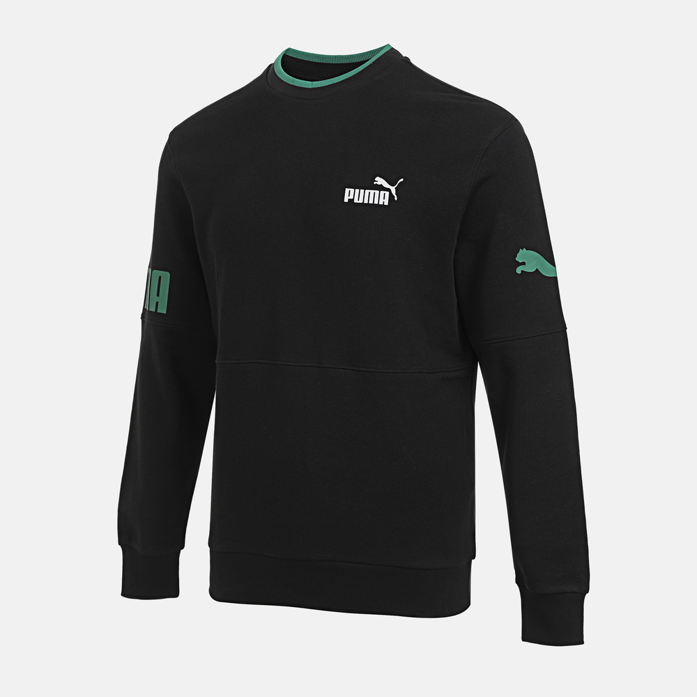 puma彪马2025男子男子-针织卫衣-黑色-深绿色针织无帽卫衣67666651