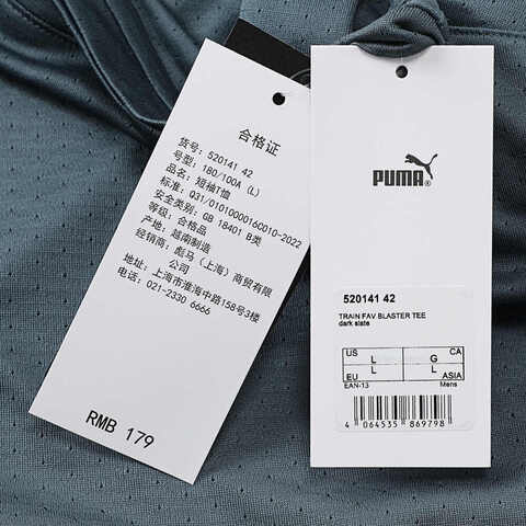 puma彪马2025男子男子-TRAIN FAV BLASTER TEE-灰蓝色梭织无领短T52014142