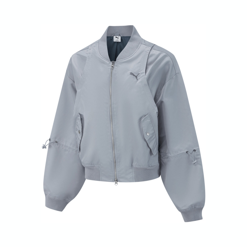 puma彪马2025女子女子-DARE TO WOVEN BOMBER-浅灰色梭织无帽外套63324589