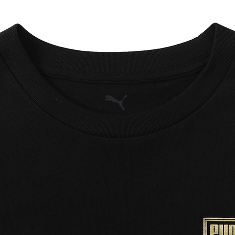 puma彪马2025中性中性-ESS METALLIC Logo Tee-黑色针织无领短T68927001