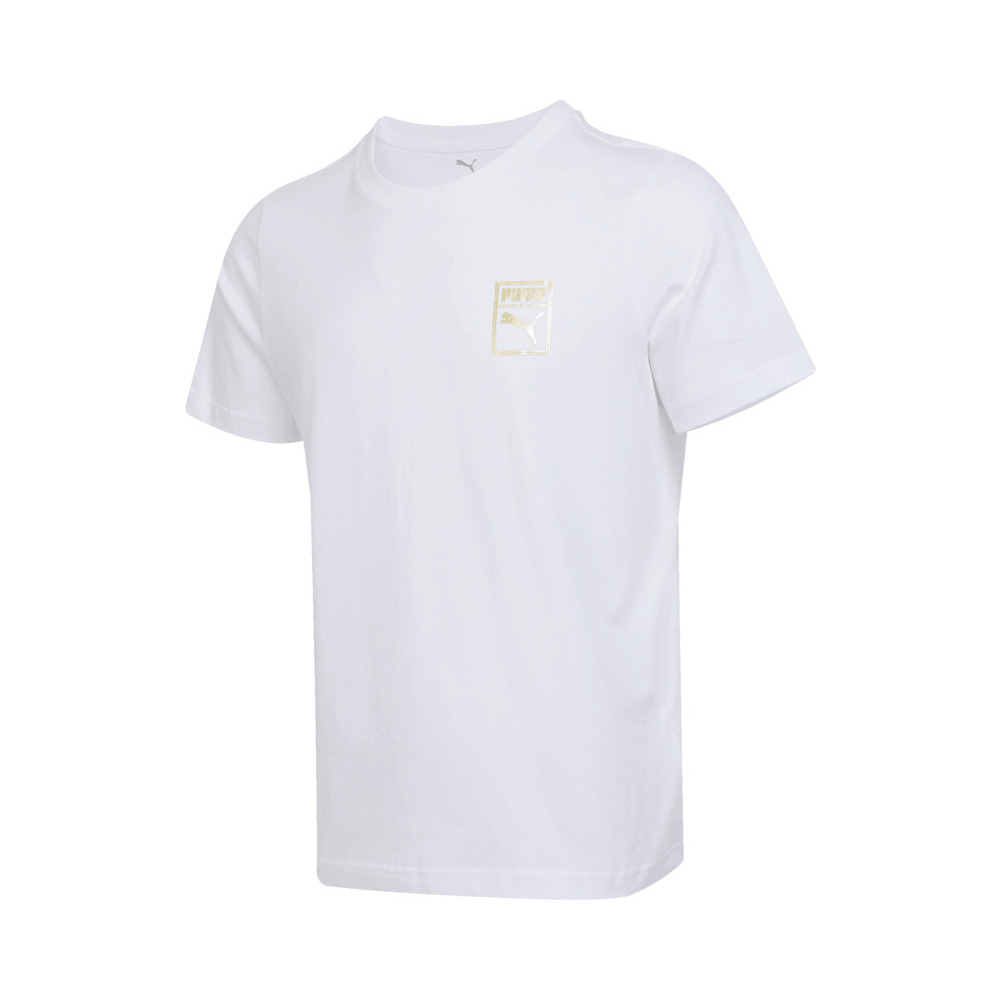 puma彪马2025中性中性-ESS METALLIC Logo Tee-彪马白针织无领短T68927002