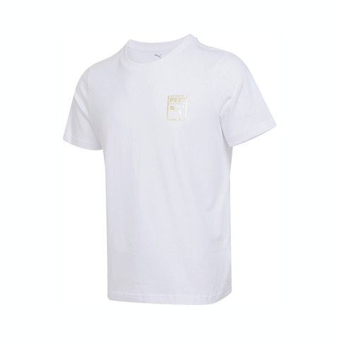 puma彪马2025中性中性-ESS METALLIC Logo Tee-彪马白针织无领短T68927002