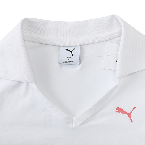 puma彪马2025女子女子-GRAPHIC PUMA PT SS Polo W-彪马白针织有领短T63312102