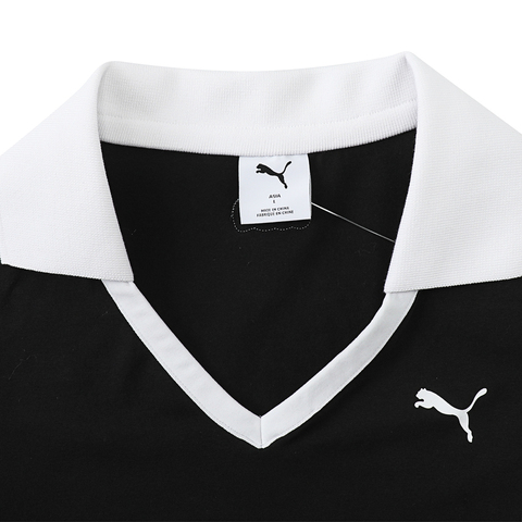 puma彪马2025女子女子-GRAPHIC PUMA PT SS Polo W-黑色针织有领短T63312101
