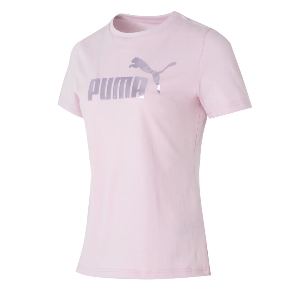 puma彪马2025女子女子-ESS No. 1 Logo Tee (s)-玫瑰红色针织无领短T68893890