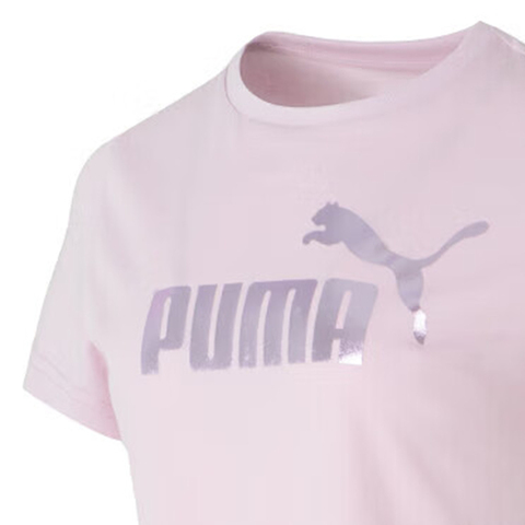puma彪马2025女子女子-ESS No. 1 Logo Tee (s)-玫瑰红色针织无领短T68893890