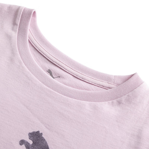 puma彪马2025女子女子-ESS No. 1 Logo Tee (s)-玫瑰红色针织无领短T68893890