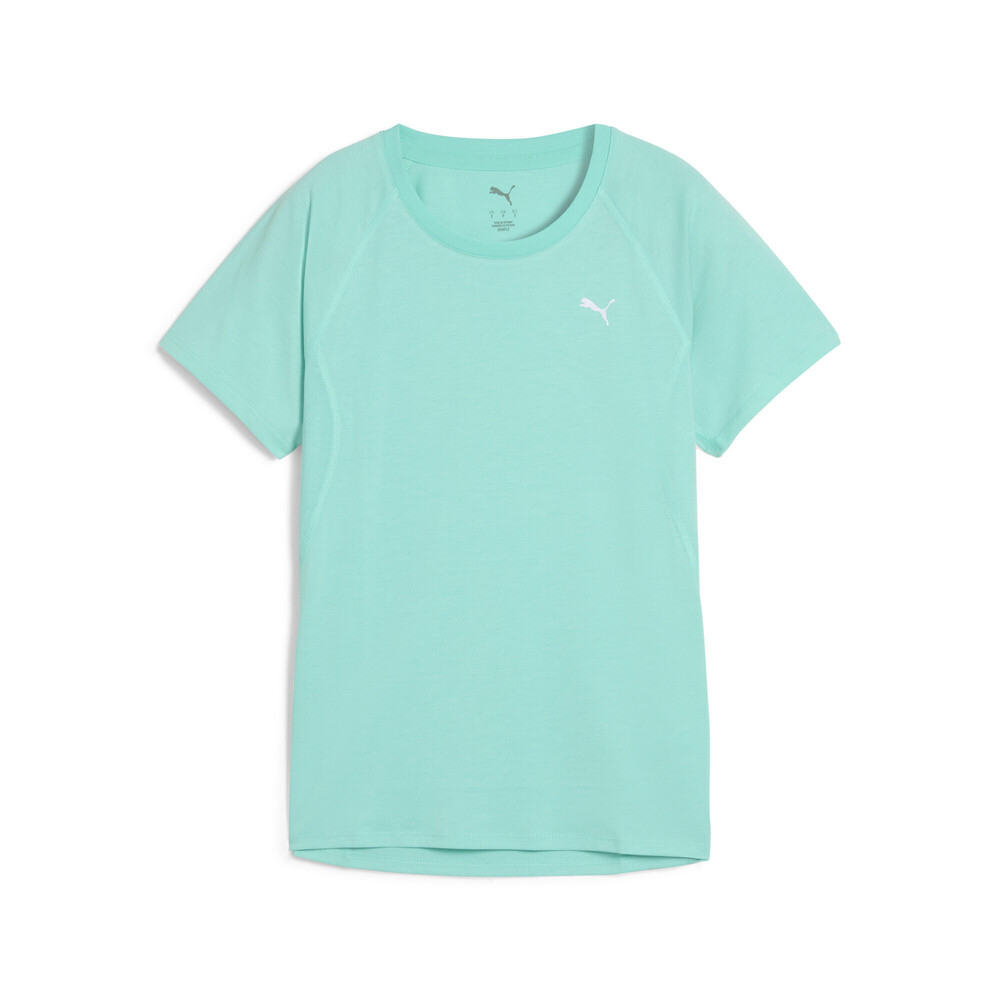 puma彪马2025女子女子-W RUN VELOCITY TEE (TRI-BLEND)-水蓝色梭织无领短T52727559