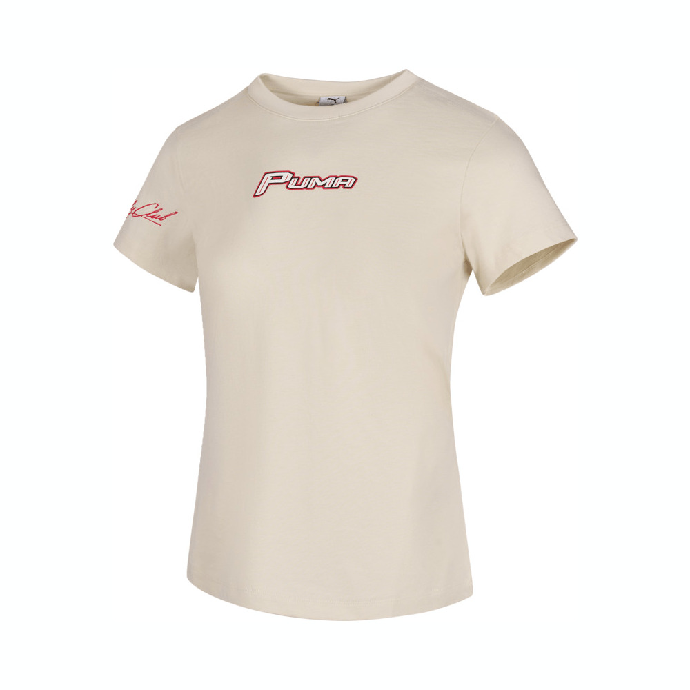 puma彪马2025女子女子-MOTO Shortsleeve Tee W-雪白色针织无领短T63308287