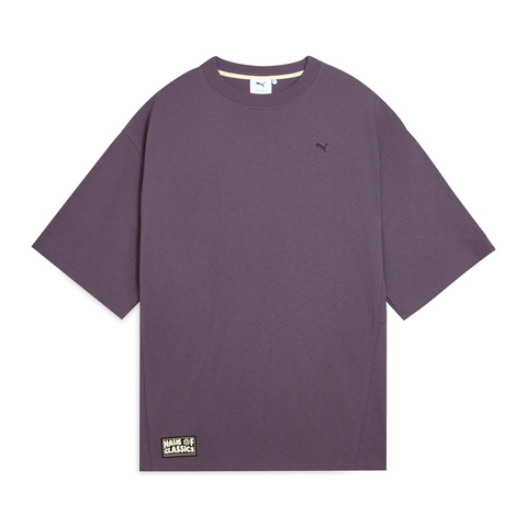 puma彪马2025中性中性-HAUS OF CLASSICS Oversized Shortsleeve Tee-炭灰紫针织无领短T63156146