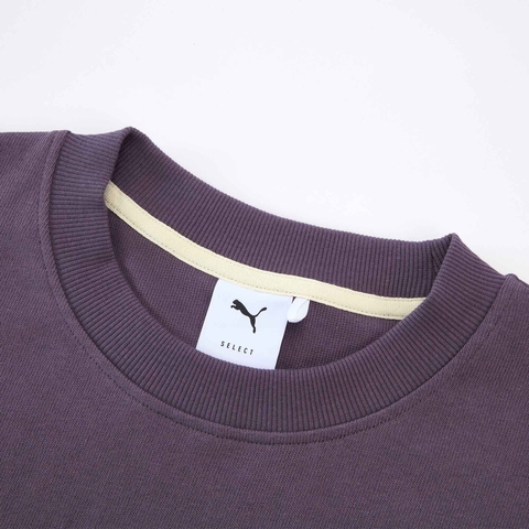 puma彪马2025中性中性-HAUS OF CLASSICS Oversized Shortsleeve Tee-炭灰紫针织无领短T63156146