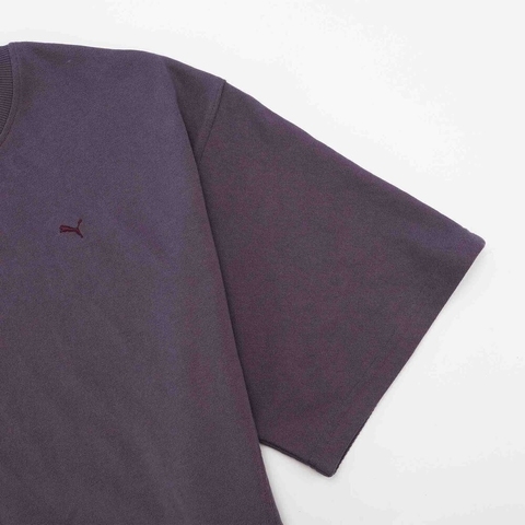 puma彪马2025中性中性-HAUS OF CLASSICS Oversized Shortsleeve Tee-炭灰紫针织无领短T63156146