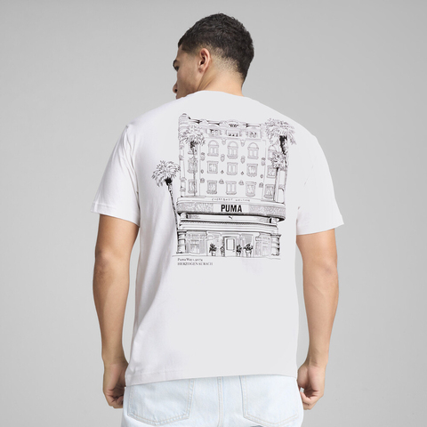 puma彪马2025男子男子-GRAPHICS PUMA Hotel Relaxed Tee-彪马白针织无领短T63295002