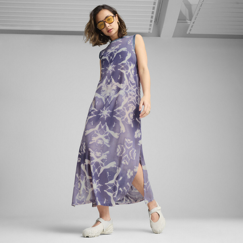 puma彪马2025女子女子-DARE TO Mesh AOP Column Dress-天空蓝-全印花无袖连衣裙62983247