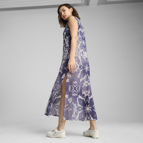 puma彪马2025女子女子-DARE TO Mesh AOP Column Dress-天空蓝-全印花无袖连衣裙62983247