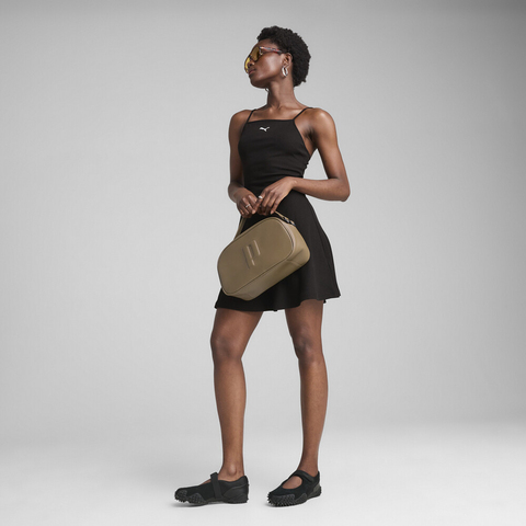 puma彪马2025女子女子-WARDROBE ESS Ribbed Flared Short Dress-黑色无袖连衣裙63074301