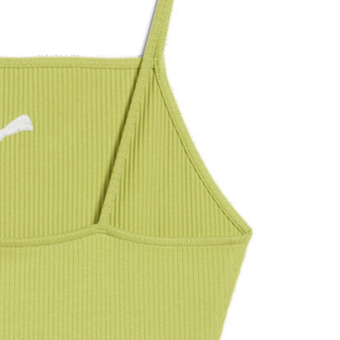 puma彪马2025女子女子-WARDROBE ESS Ribbed Flared Short Dress-黄绿色无袖连衣裙63074335