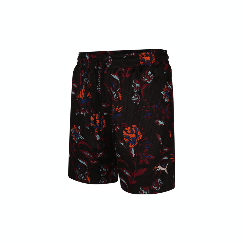 puma彪马2025男子男子-FLORAL SPORT AOP Shorts 6”-黑色针织短裤63334201