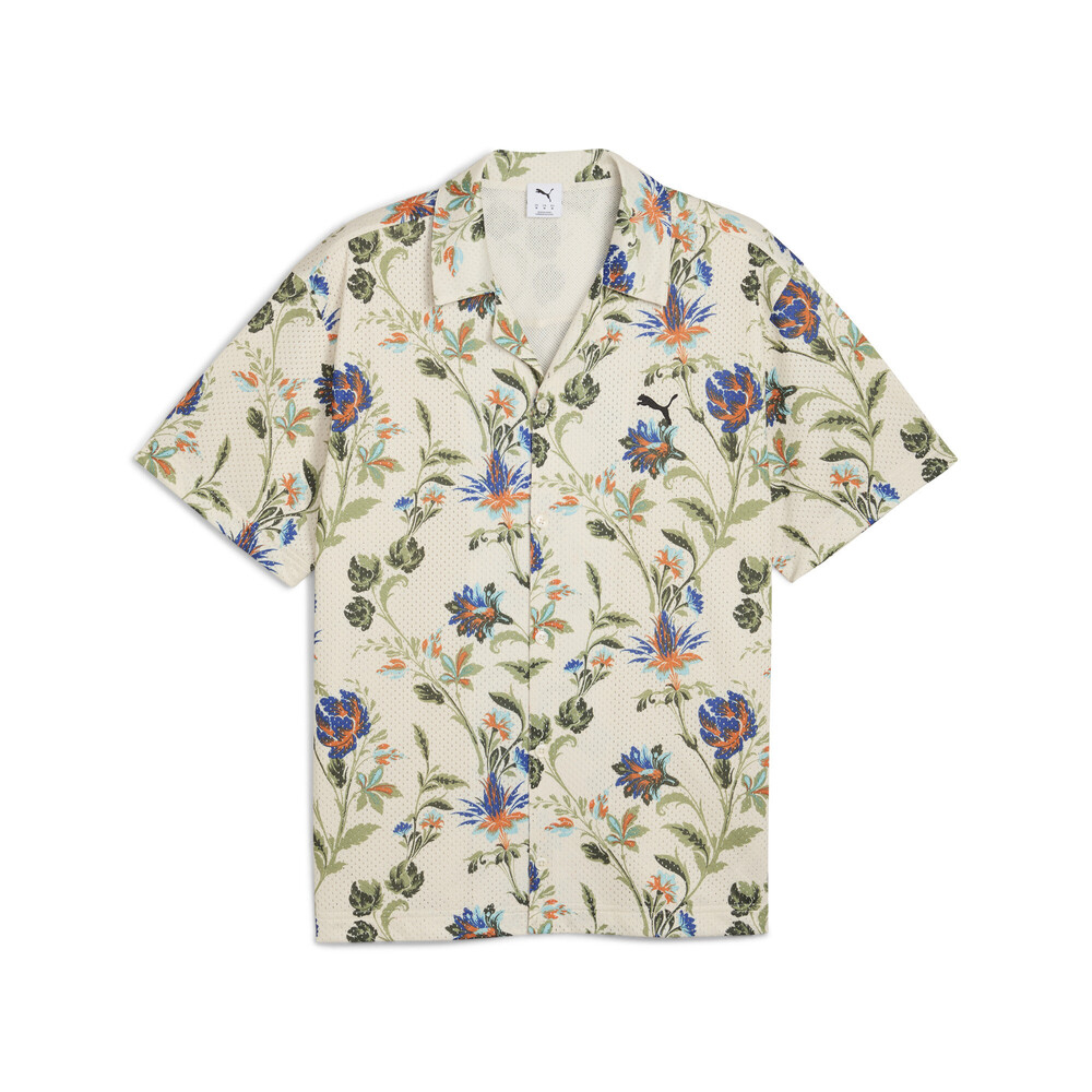 puma彪马2025男子男子-FLORAL SPORT AOP Shirt-雪白色短袖衬衫63334387