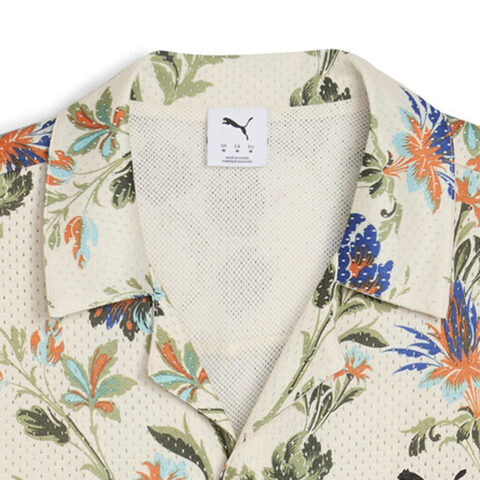 puma彪马2025男子男子-FLORAL SPORT AOP Shirt-雪白色短袖衬衫63334387
