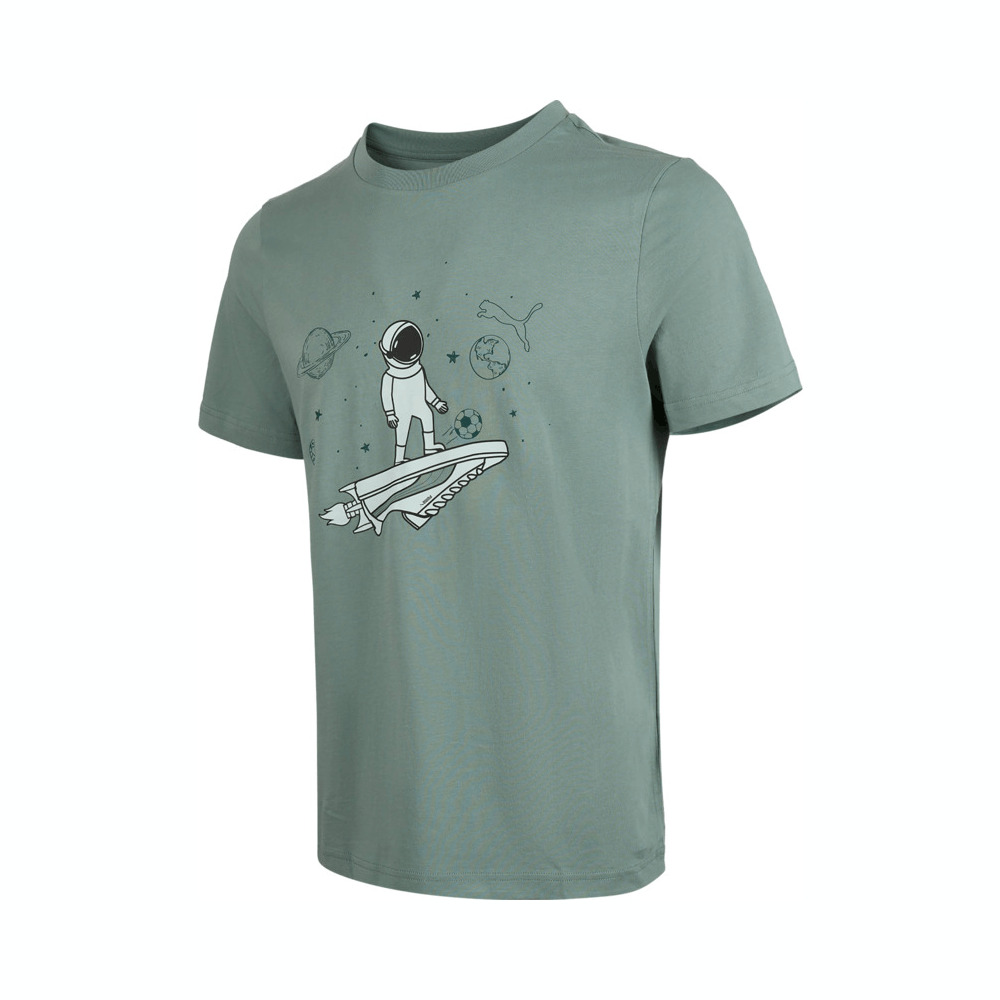 puma彪马2025男子男子-GRAPHICS Space Tee-青绿色针织无领短T69185430