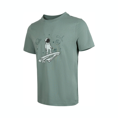 puma彪马2025男子男子-GRAPHICS Space Tee-青绿色针织无领短T69185430