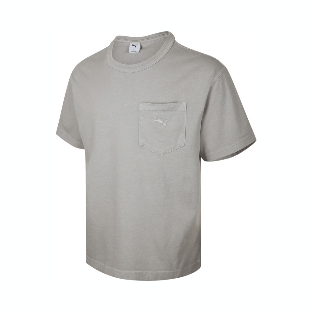 puma彪马2025男子男子-BOUNDLESS MOVES Pocket Tee SS-浅灰色针织无领短T63313571